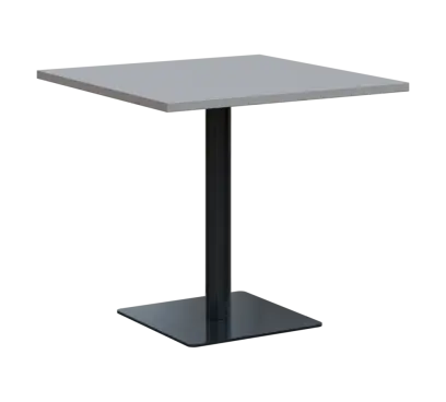 SQT 450 - 3 stůl hranlatý, deska 800x800 mm, síla 25 mm, trubková noha černá, šedá